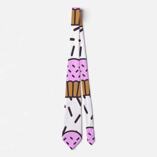 かわいいカップケーキパターン ネクタイ (正面)
