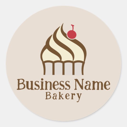 かわいいカップケーキパティシエ手作りパン屋 ラウンドシール (正面)