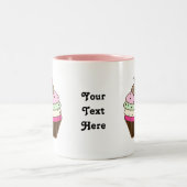 かわいいカップケーキパーソナカスタムライズマグ ツートーンマグカップ (中央)