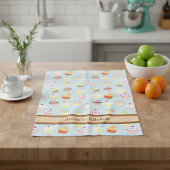 かわいいカップケーキパーソナライズされたキッチンタオル キッチンタオル