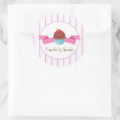 かわいいカップケーキビジネスラベルラウンドシール ラウンドシール (バッグ)