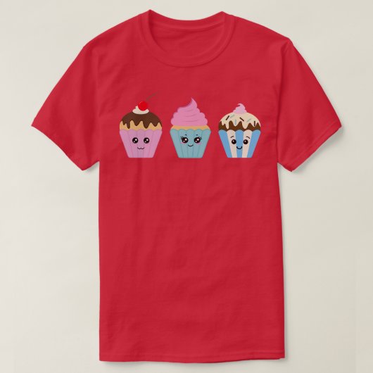 かわいいカップケーキベイカーベーキングマフィン Tシャツ (デザイン正面)