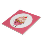 かわいいカップケーキベーカリーのデッキキッチン タイル (側面)