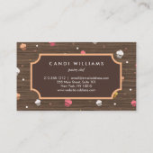 かわいいカップケーキベーカリーパターンドブラウンウッド 名刺 (裏面)