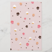 かわいいカップケーキベーカリーパターンピンク チラシ (裏面)