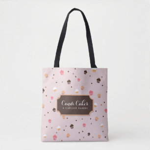 かわいいカップケーキベーカリーパターンピンク トートバッグ