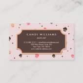 かわいいカップケーキベーカリーパターンピンク 名刺 (裏面)