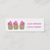 かわいいカップケーキベーカリーパティシケーキピンク スキニー名刺 (裏面)