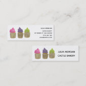 かわいいカップケーキベーカリーパティシシェフケーキ スキニー名刺 (正面/裏面)