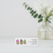 かわいいカップケーキベーカリーパティシシェフケーキ スキニー名刺 (スタンド正面)