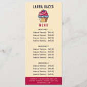 かわいいカップケーキベーカリーパティシシェフスイートプライスリスト メニュー (正面)