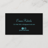 かわいいカップケーキロゴスウィートベーカリーエレガントティール(緑がかった色) 名刺 (裏面)