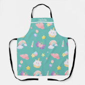 かわいいカップケーキ一角虹のパターン名 エプロン (正面)