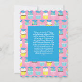 かわいいカップケーキ卒業式パーティー 招待状 (裏面)