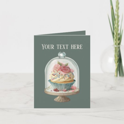 かわいいカップケーキ愛好家の追加文字 カード (正面)