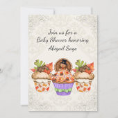 かわいいカップケーキ感謝祭秋ベビーシャワー招待状 招待状 (正面)