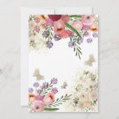 かわいいカップケーキ春バタフライフローラスウィート16 招待状 (裏面)