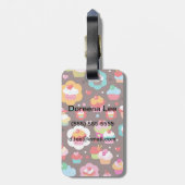 かわいいカップケーキ柄 ラゲッジタグ (裏面縦)