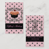 かわいいカップケーキ水玉模様ベーカリーの名刺 名刺 (正面/裏面)