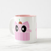 かわいいカップケーキ猫 ツートーンマグカップ (正面左)