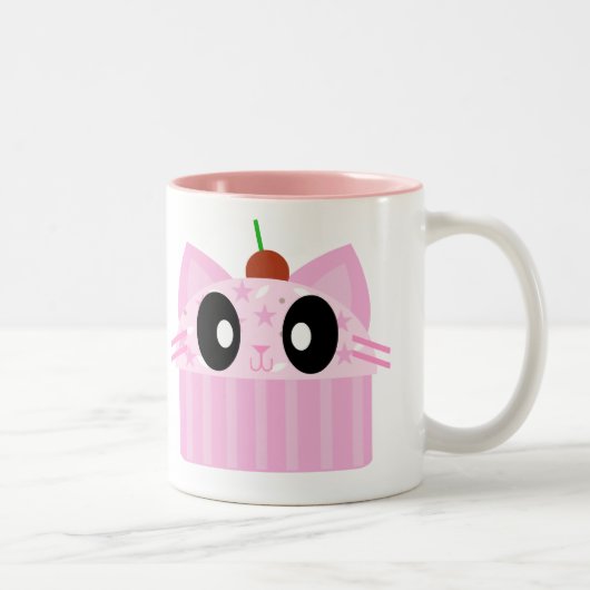 かわいいカップケーキ猫 ツートーンマグカップ (右)