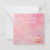 かわいいカップケーキ甘いお菓子バレンタインデーのカード ノートカード (裏面)