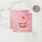 かわいいカップケーキ甘いお菓子バレンタインデーのカード ノートカード (正面/裏面インサイチュ)