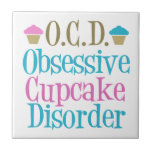かわいいカップケーキ タイル<br><div class="desc">おもしろいなカップケーキのギフト。 OCDは執拗なカップケーキの無秩序のためです。 パン屋を経営するシェフのための素晴らしいギフト。</div>