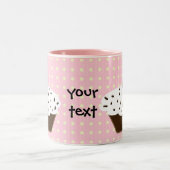 かわいいカップケーキ ツートーンマグカップ (中央)