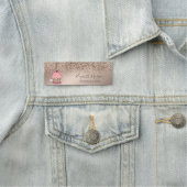 かわいいカップケーキ、バラ金ゴールドグリッター 名札 (インサイチュ)