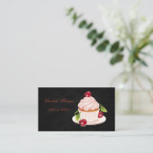 かわいいカップケーキ,ブラック 名刺 (スタンド正面)