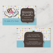 かわいいカップケーキ、プレッツェルおよびクッキーの名刺 名刺 (正面/裏面)