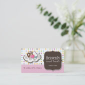 かわいいカップケーキ、プレッツェルおよびクッキーの名刺 名刺 (スタンド正面)