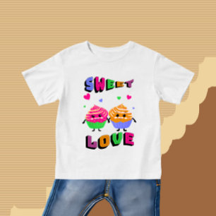かわいいカップケーキ ベビーTシャツ