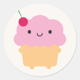 かわいいカップケーキ ラウンドシール