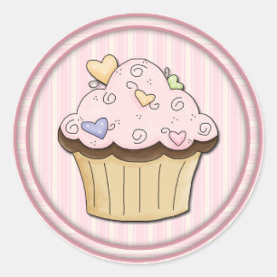 かわいいカップケーキ ラウンドシール