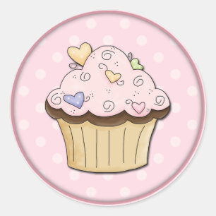 かわいいカップケーキ ラウンドシール