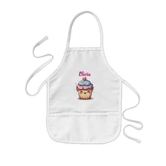 かわいいカップケーキ 子供用エプロン (正面)