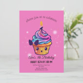 かわいいカップケーキ 招待状 (スタンド正面)