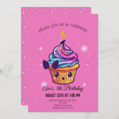 かわいいカップケーキ 招待状 (正面/裏面)