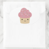 かわいいカップケーキ 楕円形シール (バッグ)