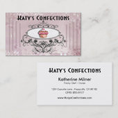 かわいいカップケーキ: 砂糖菓子はデザートのペストリーを空想します 名刺 (正面/裏面)