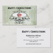 かわいいカップケーキ: 砂糖菓子はデザートのペストリーを空想します 名刺 (正面/裏面)