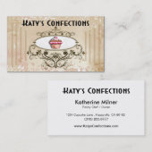 かわいいカップケーキ: 砂糖菓子はデザートのペストリーを空想します 名刺 (正面/裏面)