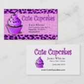 かわいいカップケーキ: 砂糖菓子はデザートのペストリーを空想します 名刺 (正面/裏面)