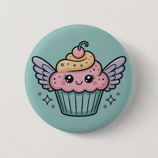 かわいいカップケーキ 缶バッジ (正面)