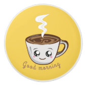 かわいいカップコーヒー、紅茶|おはようございます セラミックノブ (正面)