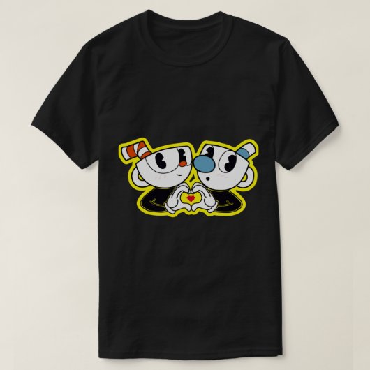 かわいいカップヘッドとマグマンプレミアム Tシャツ (デザイン正面)