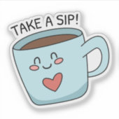 かわいいカップラブスケッチ シール (正面)