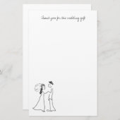 かわいいカップルありがとうノート紙 便箋 (正面/裏面)